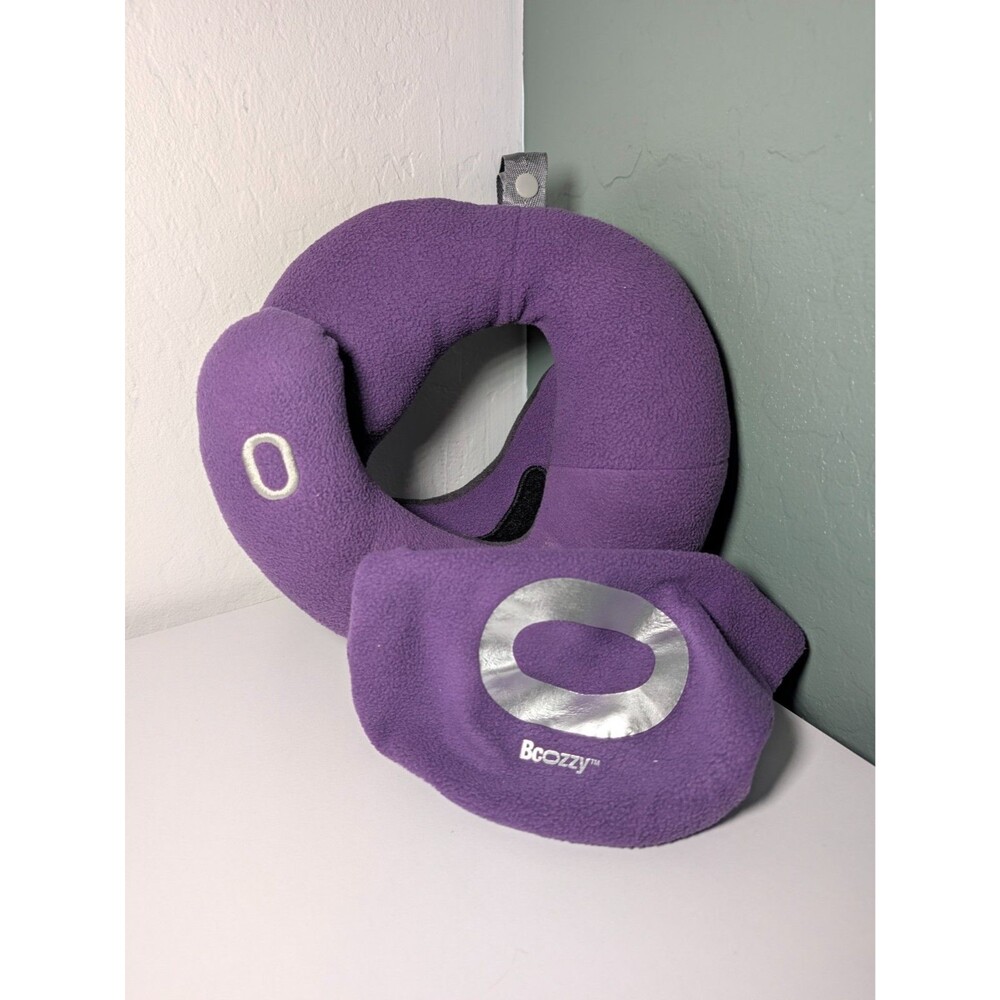 BCOZZY Travel Neck Pillow Double Neck Head Chin Support Size Large W Bag